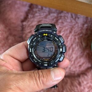 Casio Pro Trek PAG-240-B Black Resin Digital Tough Solar Quartz Men’s Wristwatch